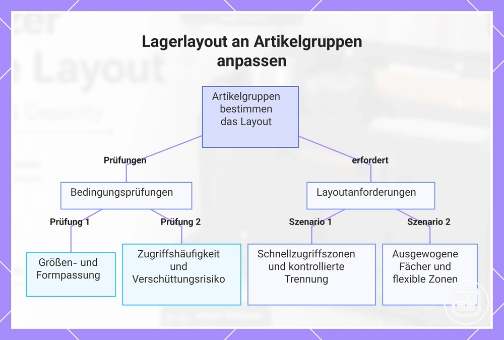 Stauraumlayout an Artikelgruppen anpassen