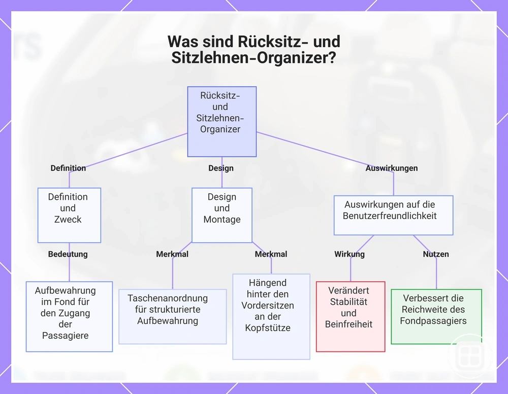 Rückbank- und Rückenlehnen-Organizer für Aufbewahrung und Mitfahrerzugriff im Fond