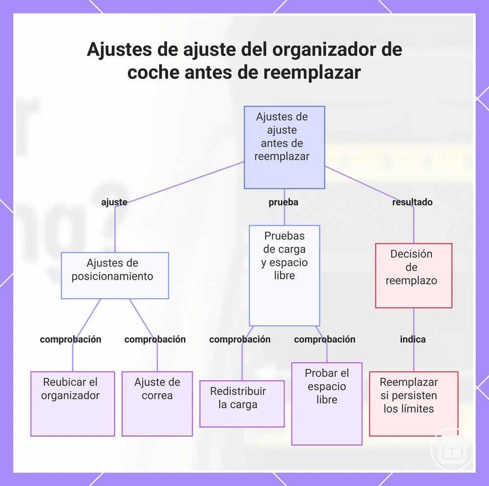 Ajustes prácticos del organizador de coche antes de reemplazarlo