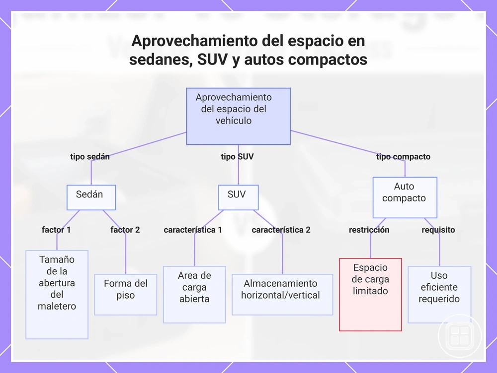 Aprovechamiento del espacio en berlinas, SUV y coches compactos