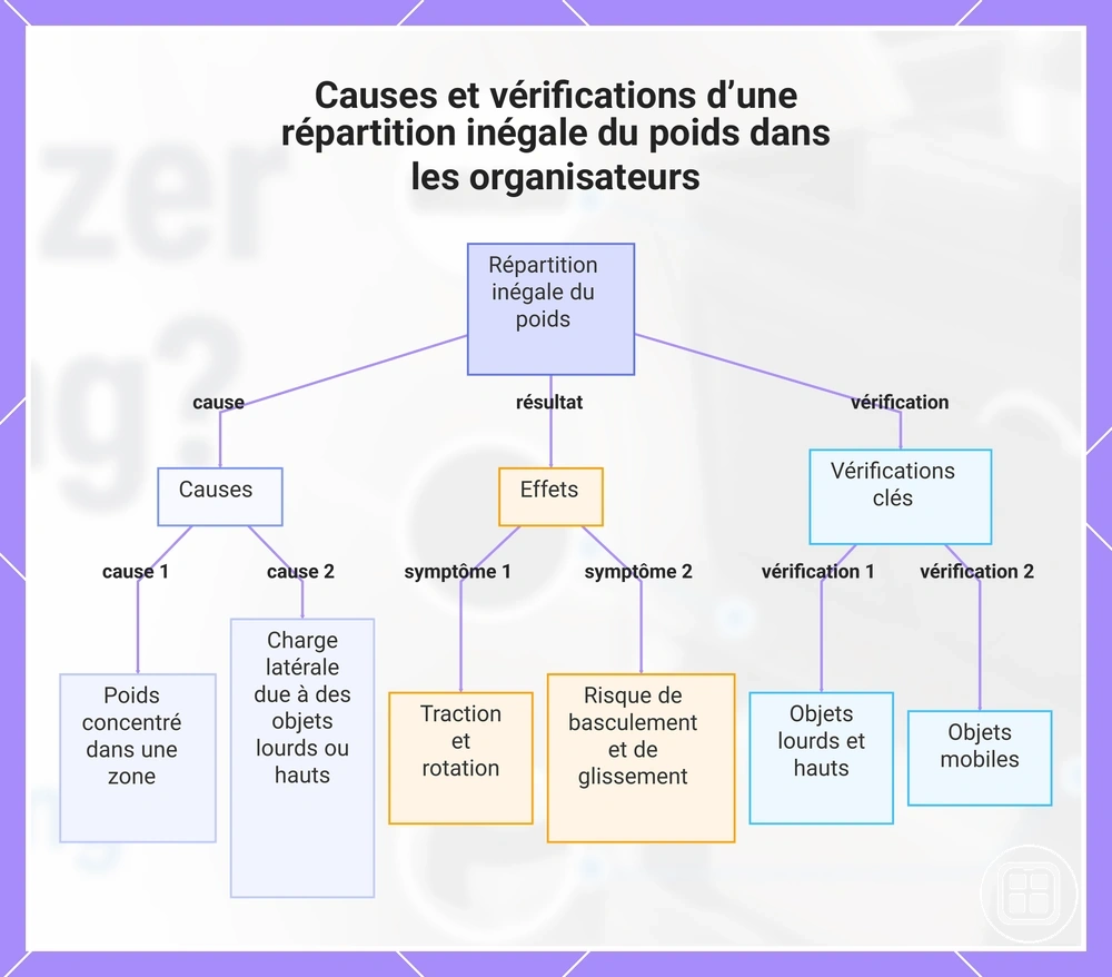 Causes et vérifications d’une répartition inégale du poids dans un organiseur