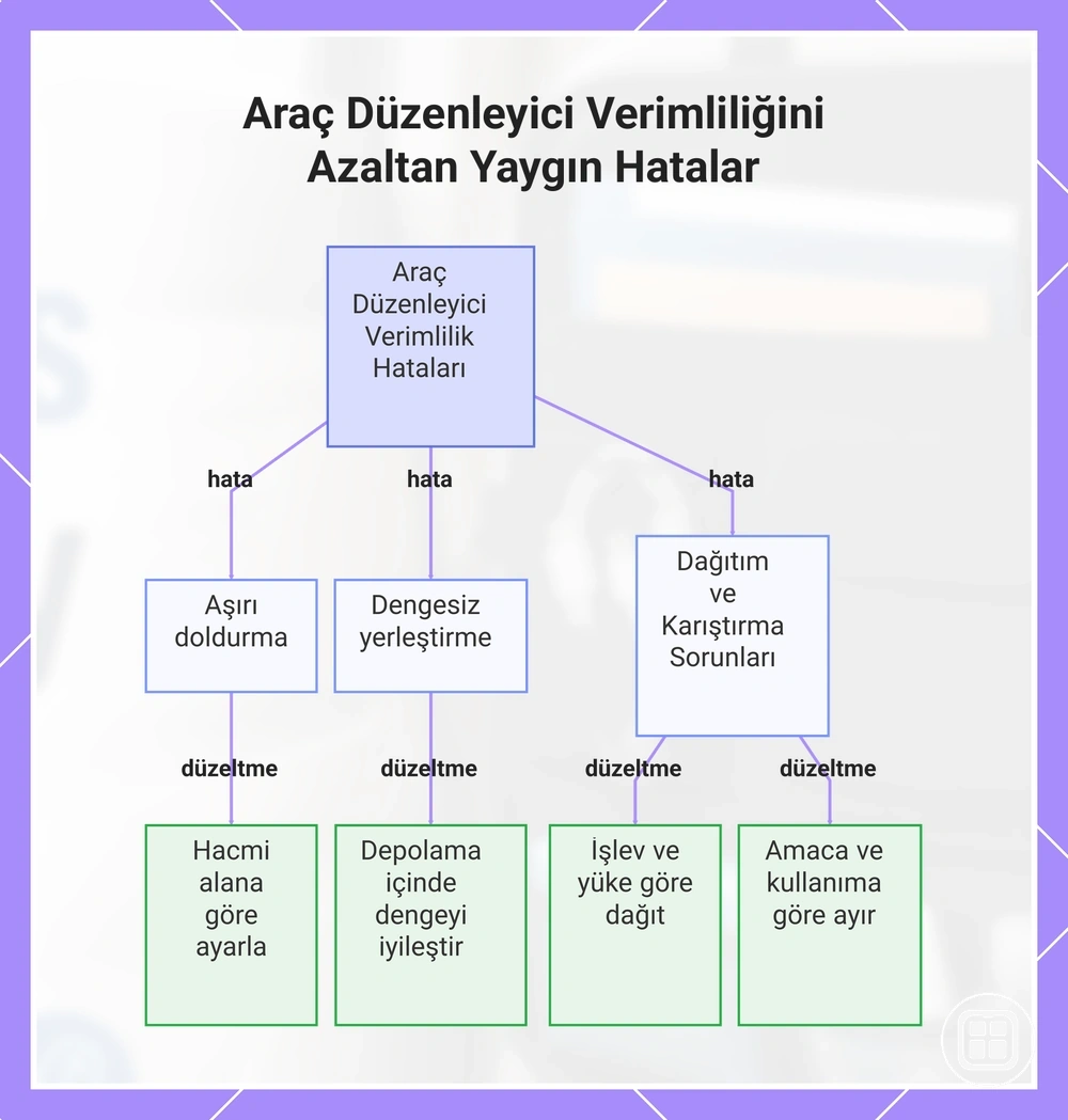 Araç içi organizer verimliliğini azaltan yaygın kullanım hataları ve düzeltmeleri