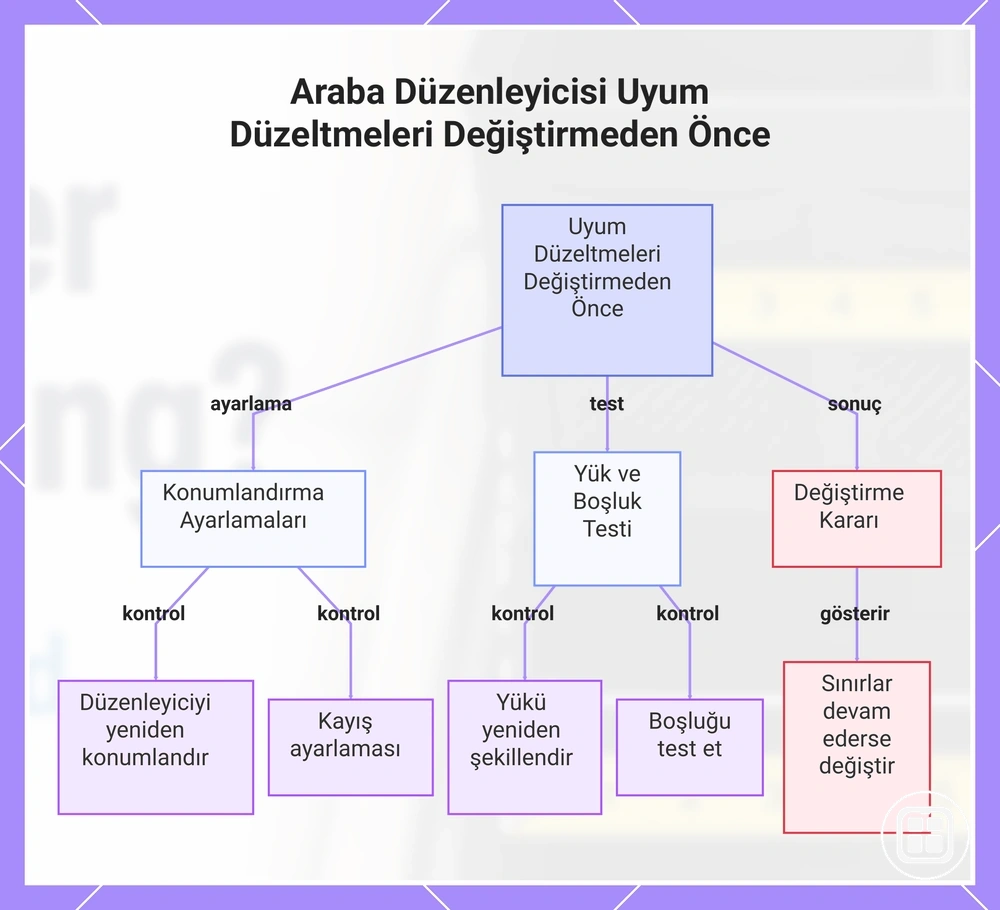 Araç içi organizeri değiştirmeden önce uyum düzeltmeleri