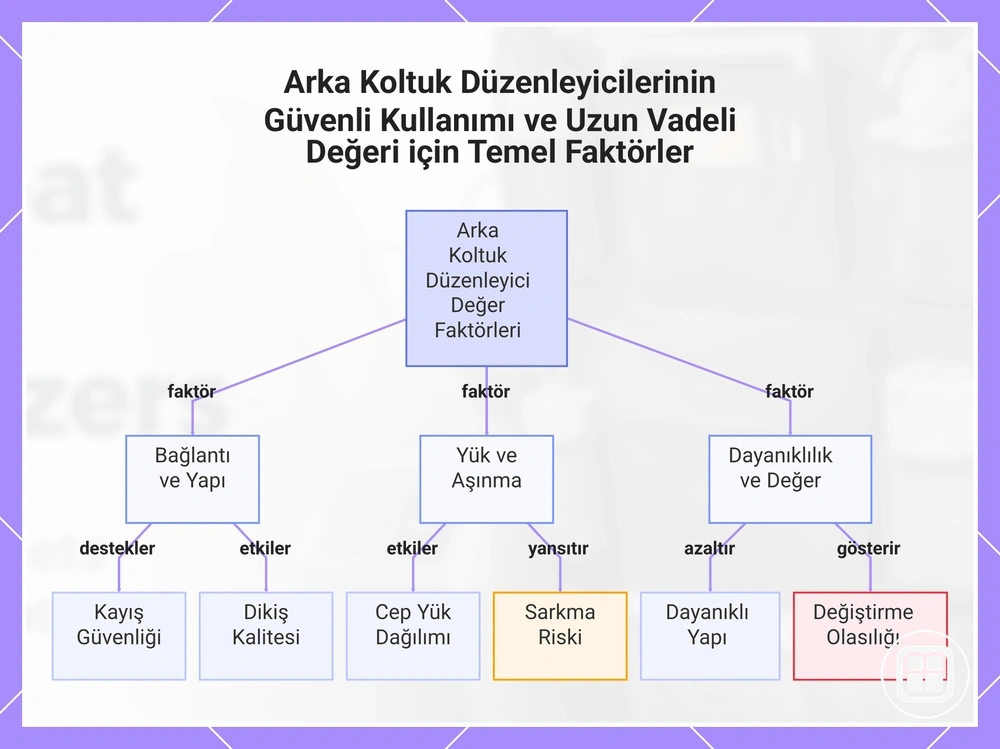 Arka koltuk organizerinde güvenli kullanım ve uzun vadeli değer faktörleri