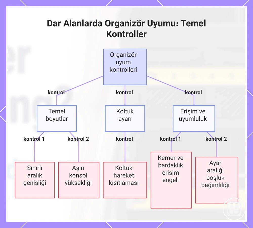 Dar alanlarda araç içi organizer uyumu: temel kontroller
