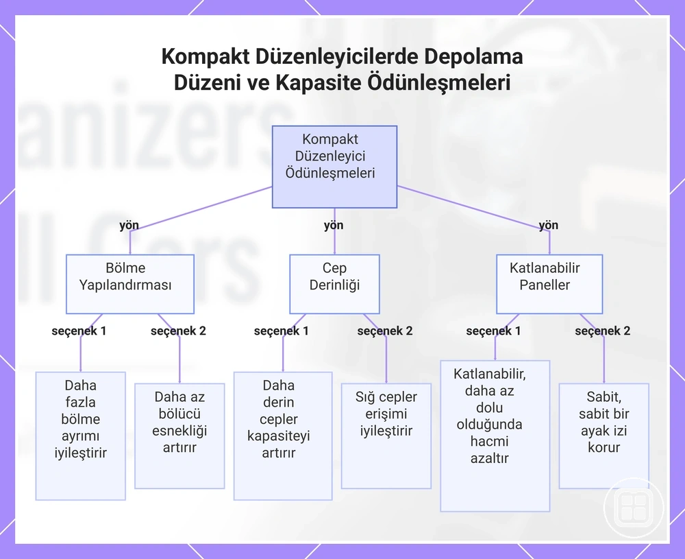 Kompakt organizerlerde depolama düzeni ve kapasite dengeleri