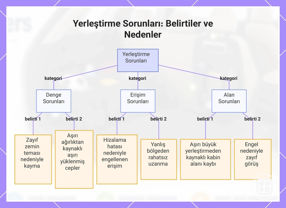 Organizer yerleşim sorunları: belirtiler ve olası nedenler